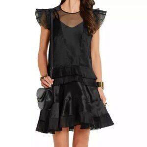 Isabel Marant Silk Organza Pleated Mini Dress Size 44 / M-L